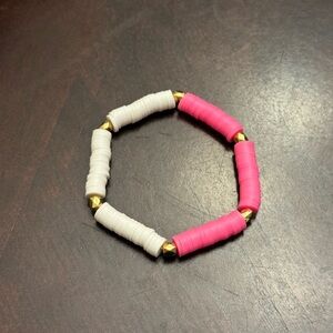 Pink and white bead bracelet